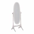 Homeroots Classic White Finish Cheval Standing Oval Mirror, White 468365